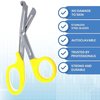 A2Z Scilab Trauma Shears 12/Pack Non-Stick 7.25 First Aid EMT Stainless Steel Utility Scissors Yellow Handle A2Z-ZR883